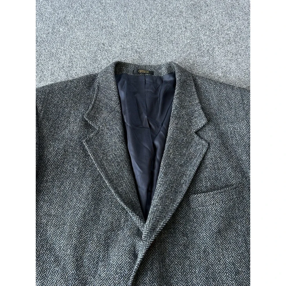 Vintage Orvis Harris Tweed Blazer Coat Mens 46 Wool Herringbone‎ 2 Button USA